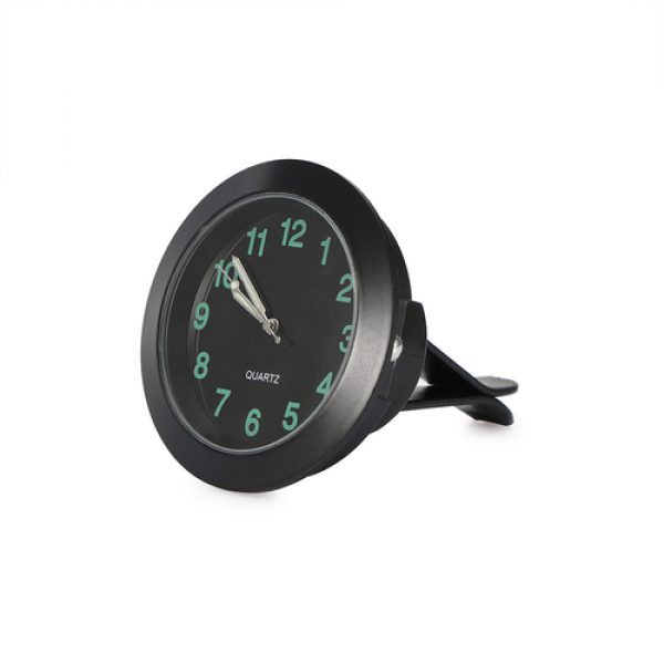 idain Car Dashboard Clock Mini Vehicle Clock Decoration Air Vent Cilp Black, Point Luminous + Blue
